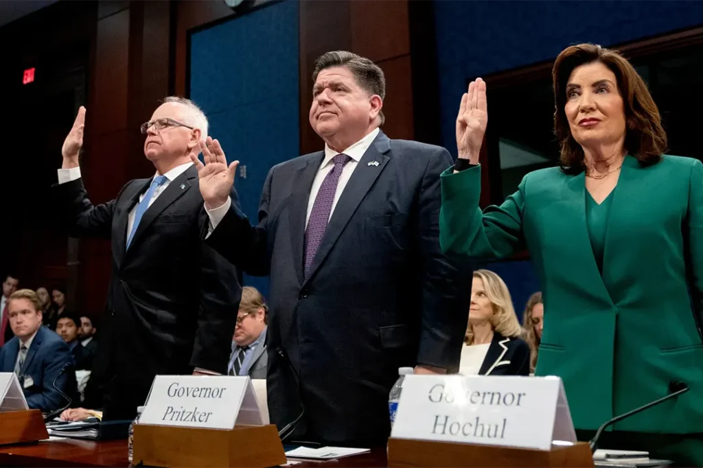 Gobernadores demócratas se oponen al uso militar ordenado por Trump en protestas migratorias y defienden su autonomía frente al Gobierno federal.
