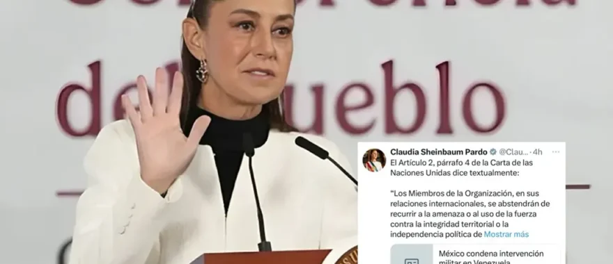 Publicación de Claudia Sheinbaum en X sobre la postura de México ante la crisis en Venezuela