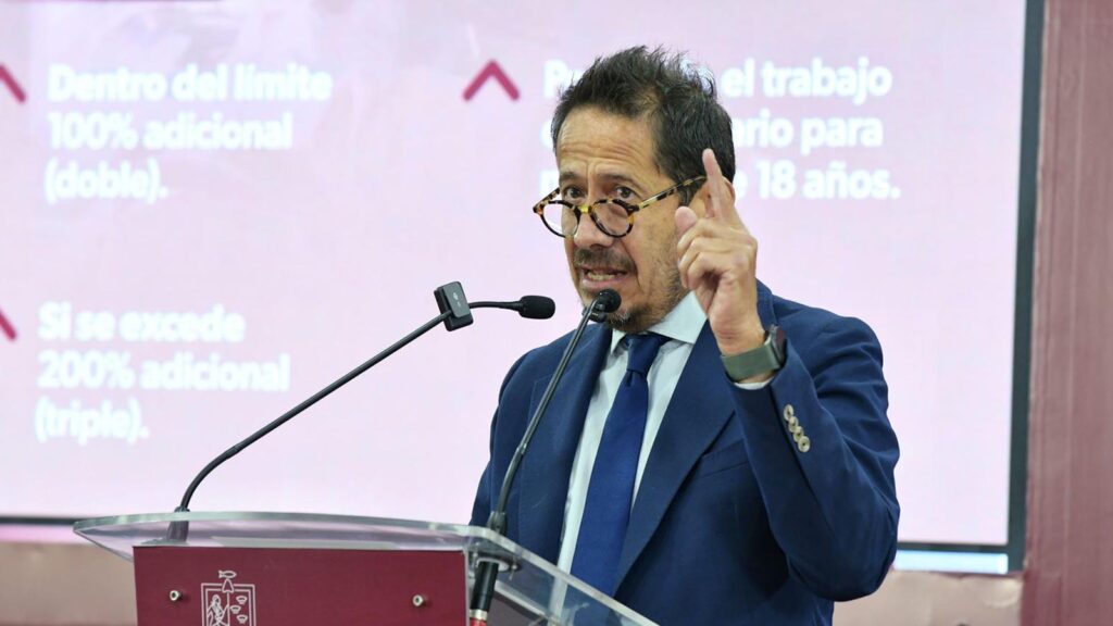 Sesión legislativa y anuncio oficial sobre la reforma de jornada laboral de 40 horas en México.