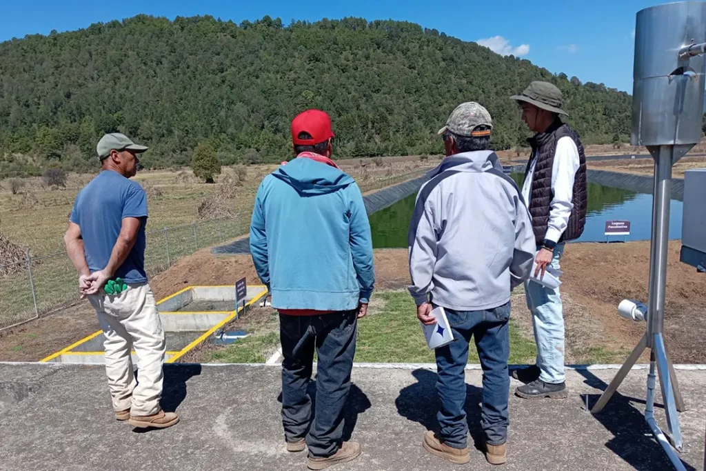 Planta de tratamiento de aguas residuales en Sevina, Nahuatzen, donde Ceac detectó errores de operación tras una inundación.