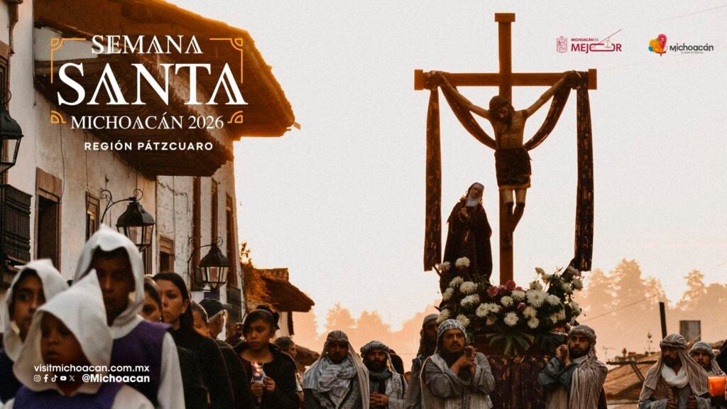 Procesión del Silencio en el Centro Histórico de Morelia durante la Semana Santa en Michoacán 2026.