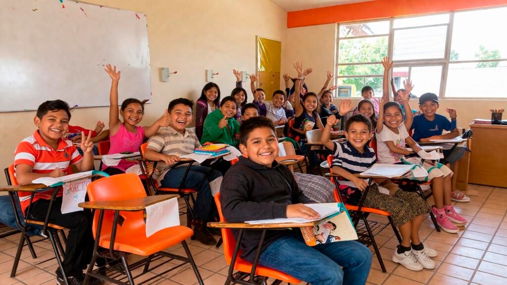 Niñas y niños de telesecundarias felices por inicio de vacaciones en Michoacán