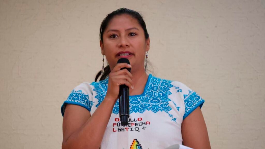 Celeste Ascencio durante participación en foro de derechos humanos