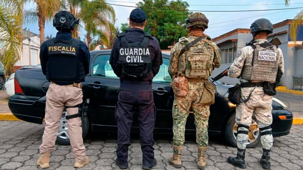 Operativo de seguridad en Morelia donde se aseguró metanfetamina