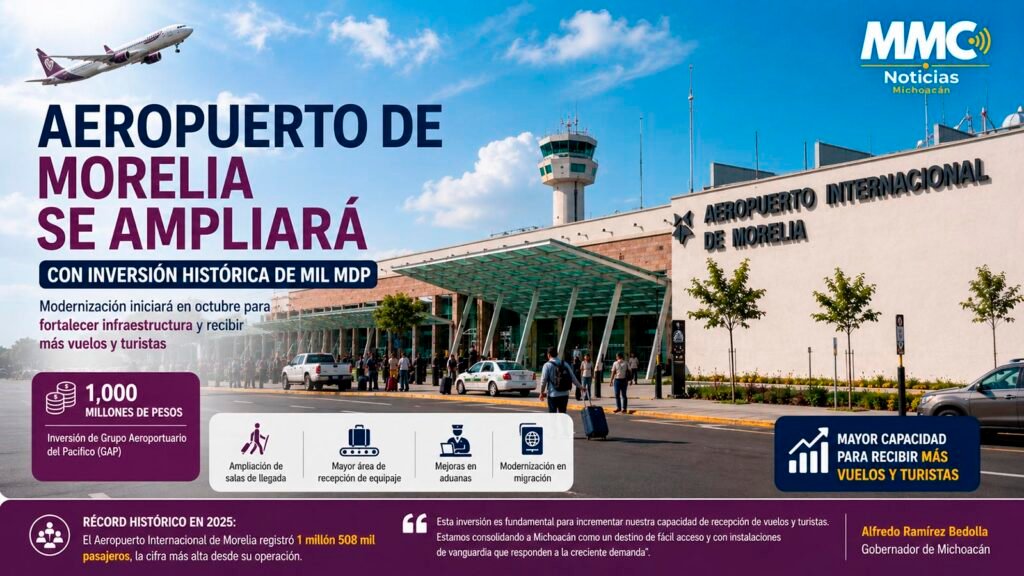 Aeropuerto Internacional de Morelia será modernizado con inversión de GAP
