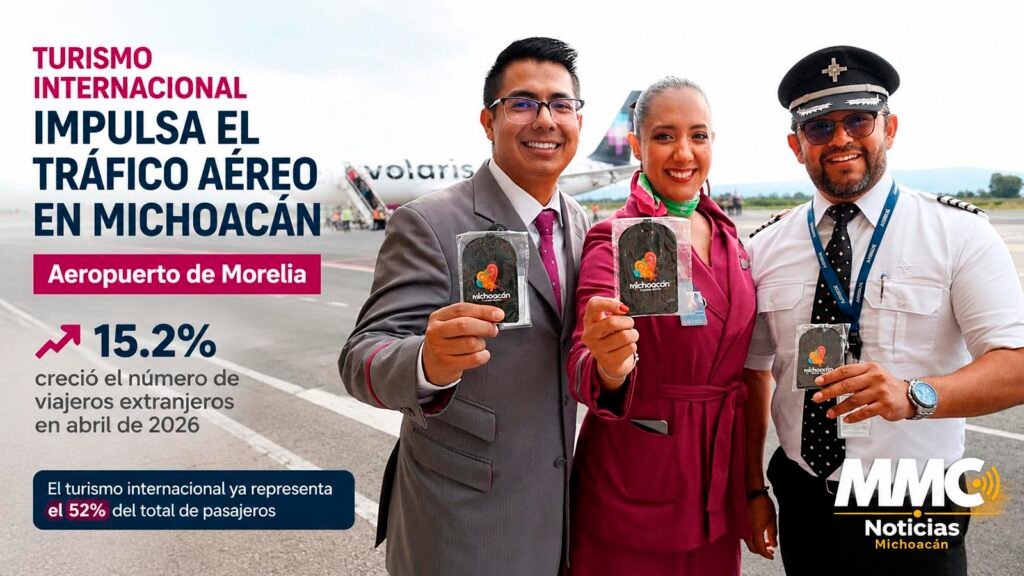 Pasajeros en el Aeropuerto Internacional de Morelia durante abril de 2026