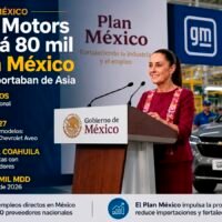 Claudia Sheinbaum durante anuncio de General Motors sobre producción de autos en México