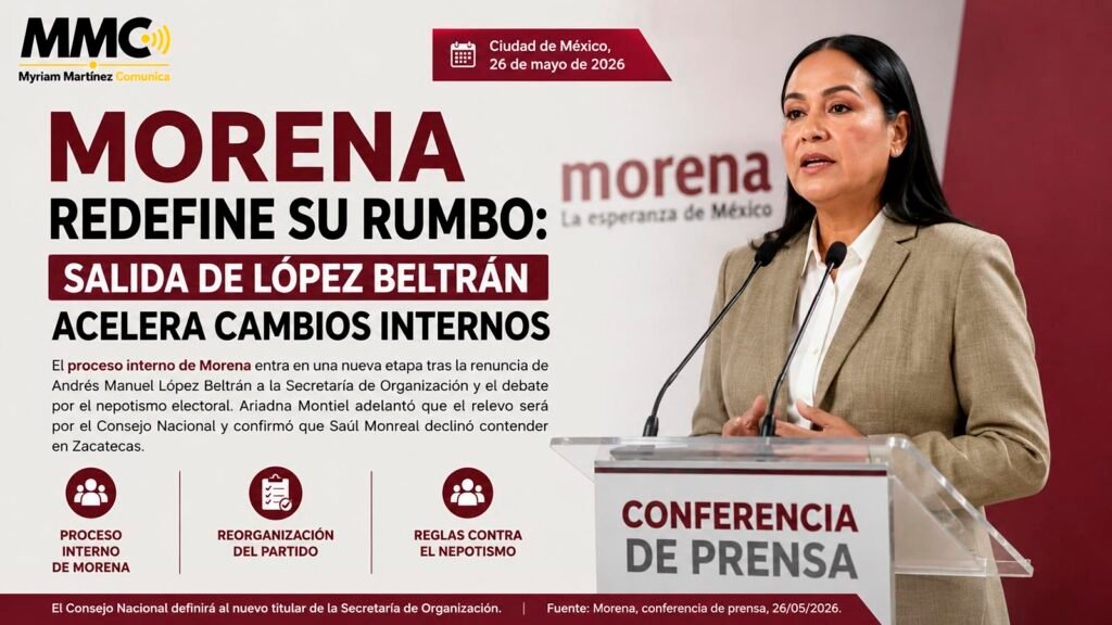 Ariadna Montiel Presidenta del CEN morena en rueda de prensa
