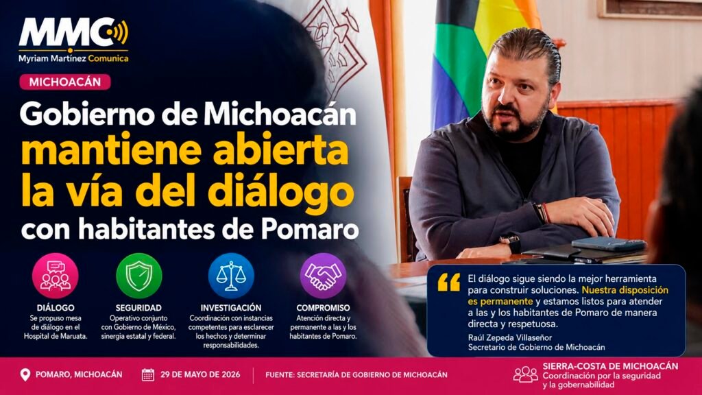 Raúl Zepeda Villaseñor informa sobre diálogo con habitantes de Pomaro