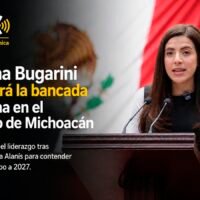 La diputada Giulianna Bugarini Torres, nueva coordinadora del grupo parlamentario de Morena en Michoacán.