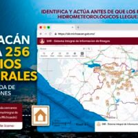 Refugio temporal habilitado para atender a familias afectadas por la temporada de lluvias en Michoacán.
