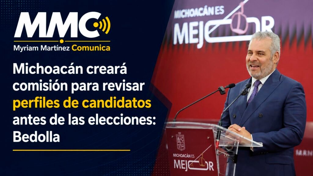 Alfredo Ramírez Bedolla durante anuncio sobre la Comisión Auxiliar para verificación de candidaturas.