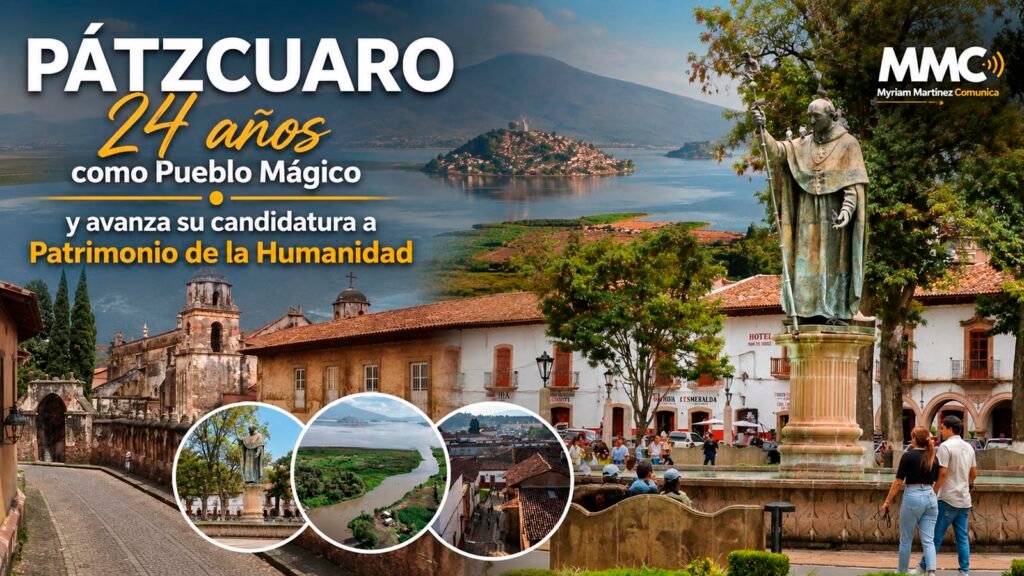 En Pátzcuaro, Michoacán, se conmemoraron los 24 años del nombramiento como Pueblo Mágico, mientras avanza la candidatura de la ciudad para convertirse en Patrimonio Mundial de la UNESCO.