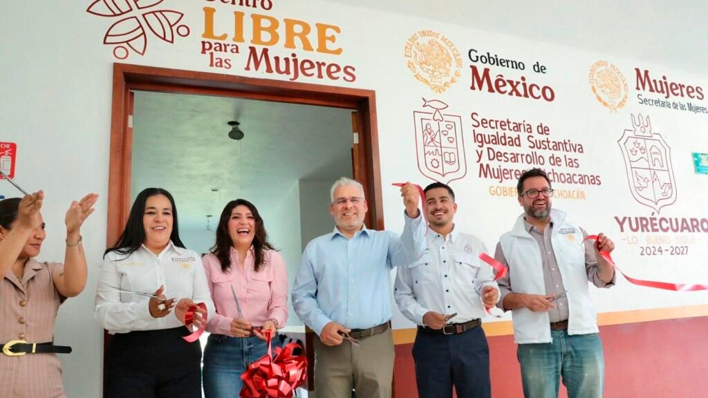 Alfredo Ramírez Bedolla inaugura el Centro LIBRE para las mujeres en Yurécuaro, Michoacán.