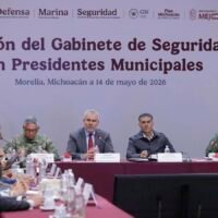 El gobernador Alfredo Ramírez Bedolla durante un mensaje sobre el operativo que derivó en la captura de un objetivo prioritario en Morelia.