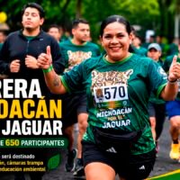 Participantes de la Carrera Michoacán por el Jaguar durante la edición 2026 en Morelia.