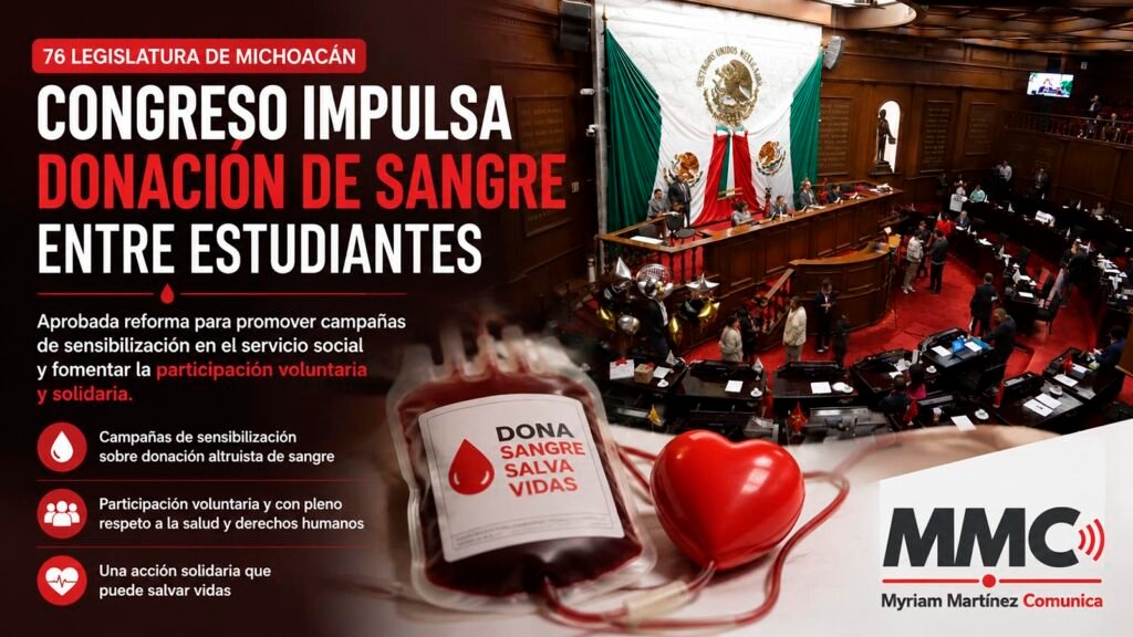 Jóvenes participan en campañas de concientización sobre la donación altruista de sangre.