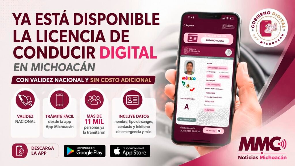 licencia de conducir digital mediante la aplicación App Michoacán