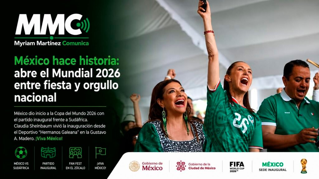Miles de aficionados celebran en la Ciudad de México el inicio del Mundial 2026.