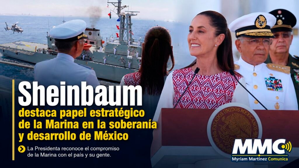 La presidenta Claudia Sheinbaum encabezó la ceremonia nacional del Día de la Marina en Michoacán, donde reconoció la labor estratégica de la Semar para la soberanía y el desarrollo económico del país.
