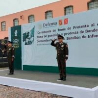 Coronel Francisco Mendoza Velázquez durante la toma de protesta como comandante del 12/o. Batallón de Infantería en Morelia.