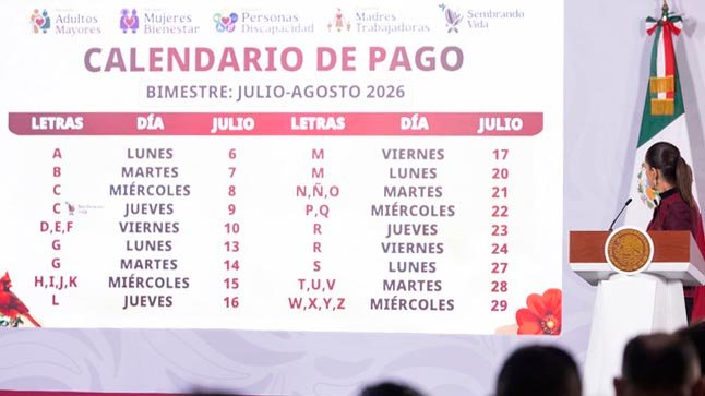 Claudia Sheinbaum anuncia el inicio del depósito de las Pensiones para el Bienestar.