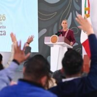 Claudia Sheinbaum presenta los avances del Plan Michoacán por la Paz y la Justicia en Morelia.