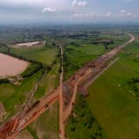 Obras de construcción del nuevo libramiento de Maravatío en el oriente de Michoacán.