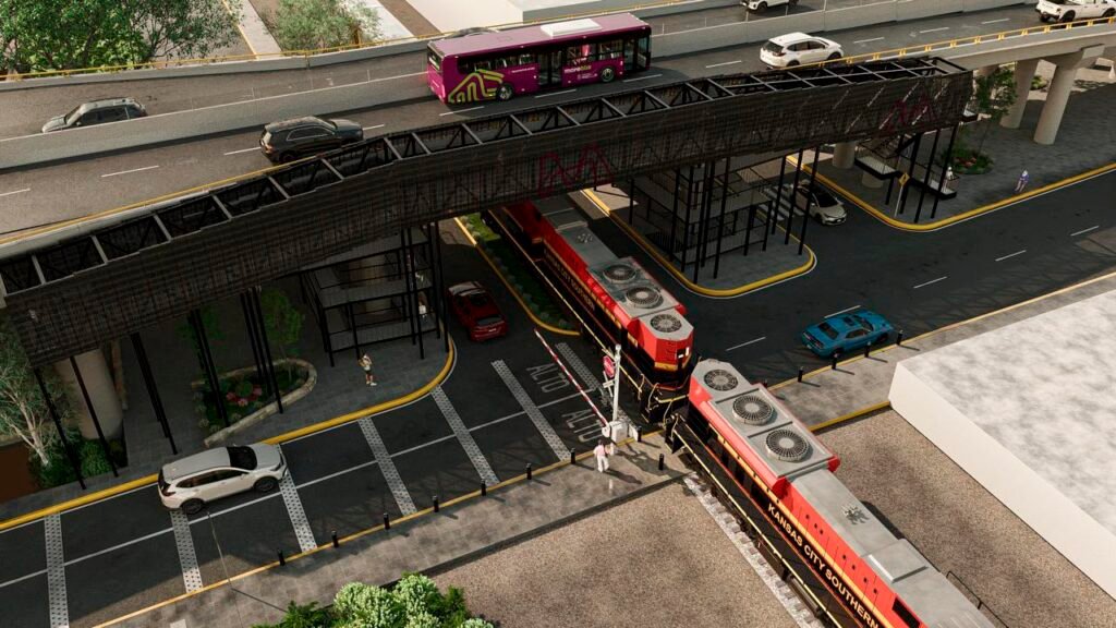 Proyecto del puente peatonal sobre las vías del tren en Tres Puentes, Morelia