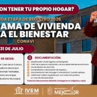 Ciudadanos realizan el registro al Programa Vivienda para el Bienestar en Michoacán.