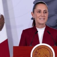 La presidenta Claudia Sheinbaum durante la conferencia matutina en la que habló sobre los derechos de las audiencias.