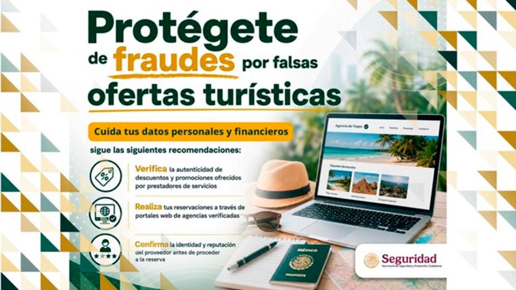 La SSPC alerta sobre fraudes en paquetes turísticos que utilizan IA para crear agencias, imágenes y reseñas falsas. Conoce las señales de alerta antes de reservar o pagar.