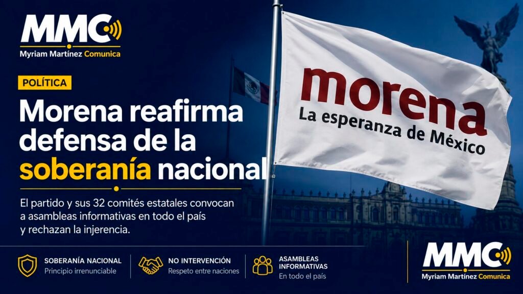 Morena presenta posicionamiento en defensa de la soberanía nacional y la no intervención.