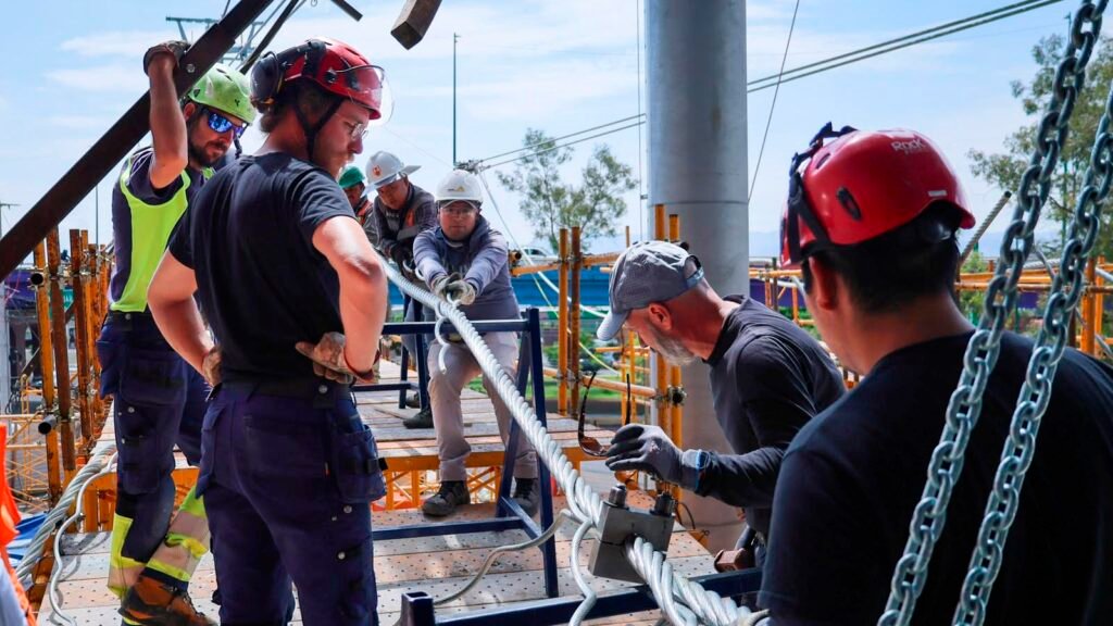 Cable portador del Teleférico de Morelia en el bucle norte