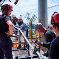Cable portador del Teleférico de Morelia en el bucle norte