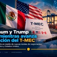 Claudia Sheinbaum y Donald Trump en imagen contextual sobre las negociaciones del T-MEC.