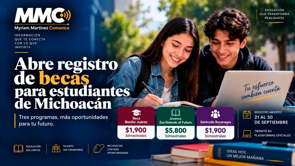Registro de Becas para el Bienestar para estudiantes de Michoacán en septiembre de 2026.