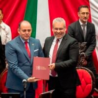 Alfredo Ramírez Bedolla durante su Quinto Informe de Gobierno.