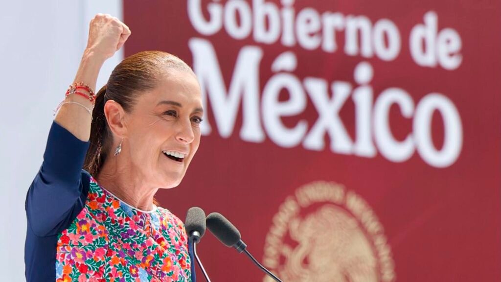 Claudia Sheinbaum durante el cierre de su gira de rendición de cuentas por las 32 entidades.