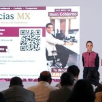 Raquel Buenrostro durante la conferencia presidencial del 22 de septiembre de 2026.