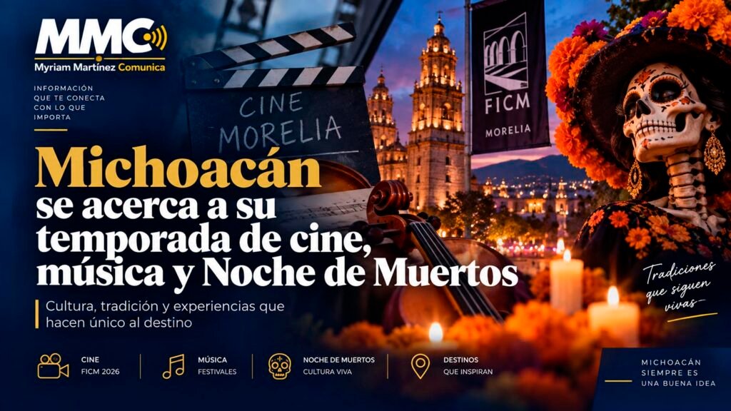 Centro Histórico de Morelia durante una actividad cultural nocturna.
