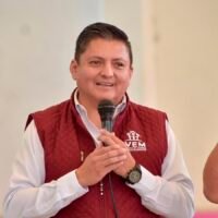 David Soto Quizamán durante actividades del programa Vivienda para el Bienestar en Michoacán.