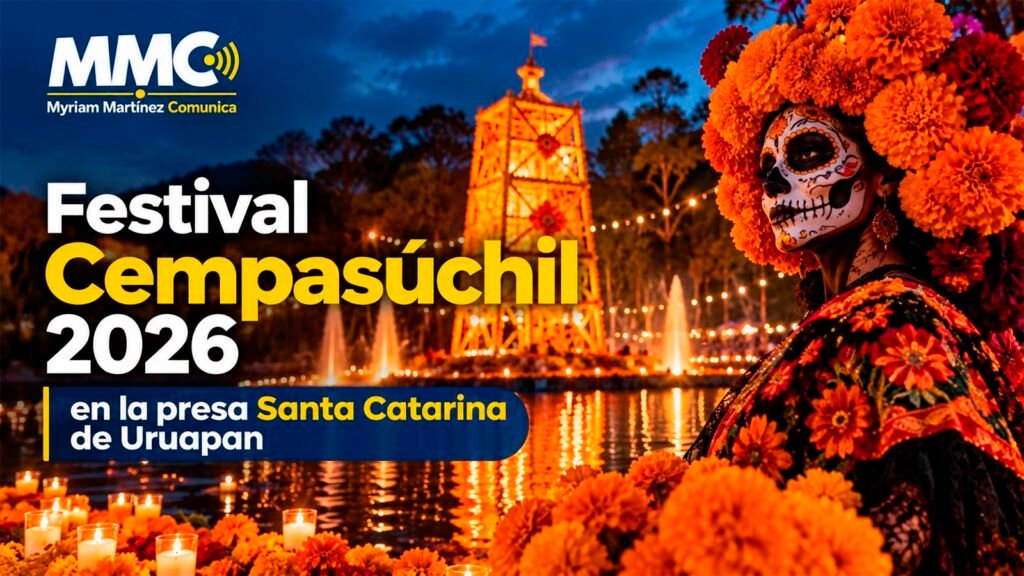 Uruapan celebrará la séptima edición del Festival Cempasúchil el 31 de octubre en la presa Santa Catarina. El encuentro tendrá catrinas, altares, música, danza y gastronomía. La organización anunció un cambio de sede y entrada gratuita para espectadores.