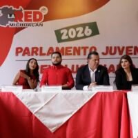 Jóvenes participantes del Parlamento Juvenil Revolucionario 2026 en el Congreso de Michoacán.